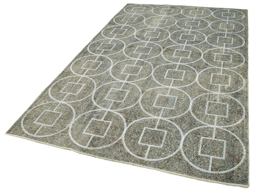 Geometric Carpet Gri Geometrik Pamuk Yün El Dokuma Halısı 163x291 Agacan