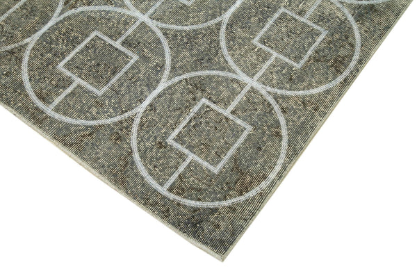 Geometric Carpet Gri Geometrik Pamuk Yün El Dokuma Halısı 163x291 Agacan