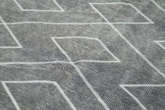 Geometric Carpet Gri Geometrik Pamuk Yün El Dokuma Halısı 154x276 Agacan