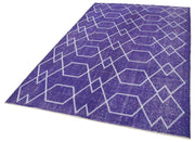Geometric Carpet Mor Geometrik Pamuk Yün El Dokuma Halısı 166x286 Agacan