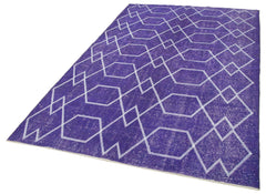 Geometric Carpet Mor Geometrik Pamuk Yün El Dokuma Halısı 166x286 Agacan