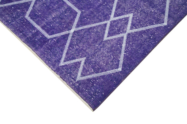 Geometric Carpet Mor Geometrik Pamuk Yün El Dokuma Halısı 166x286 Agacan