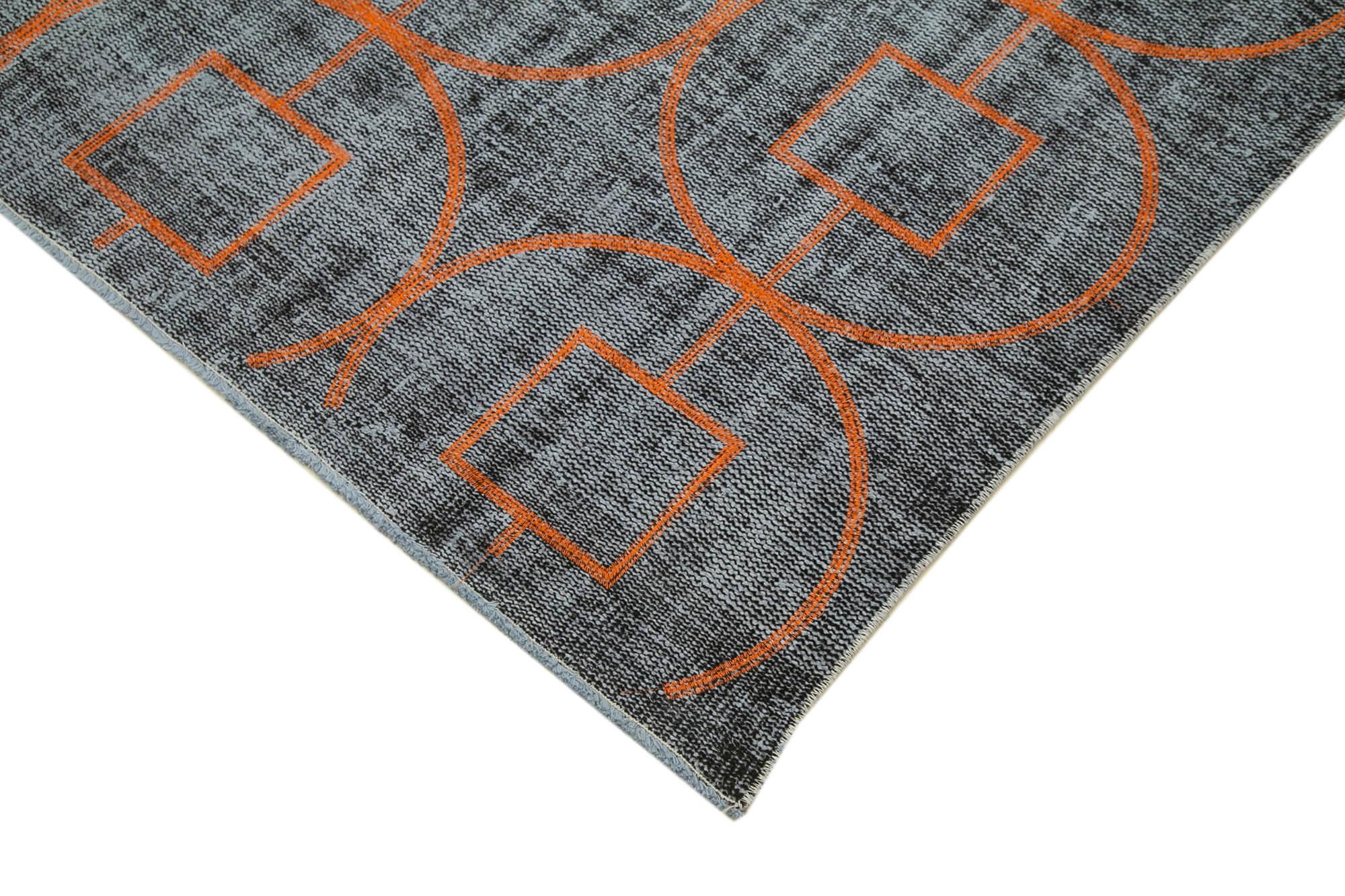 Geometric Carpet Siyah Geometrik Pamuk Yün El Dokuma Halısı 177x270 Agacan