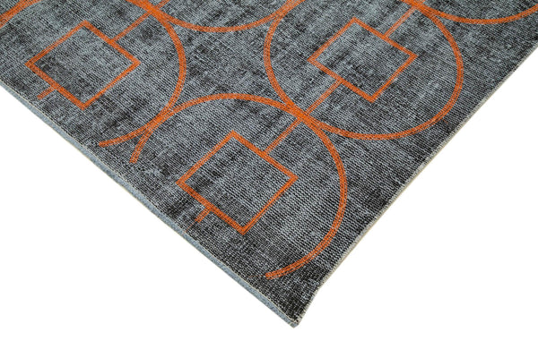 Geometric Carpet Siyah Geometrik Pamuk Yün El Dokuma Halısı 177x270 Agacan