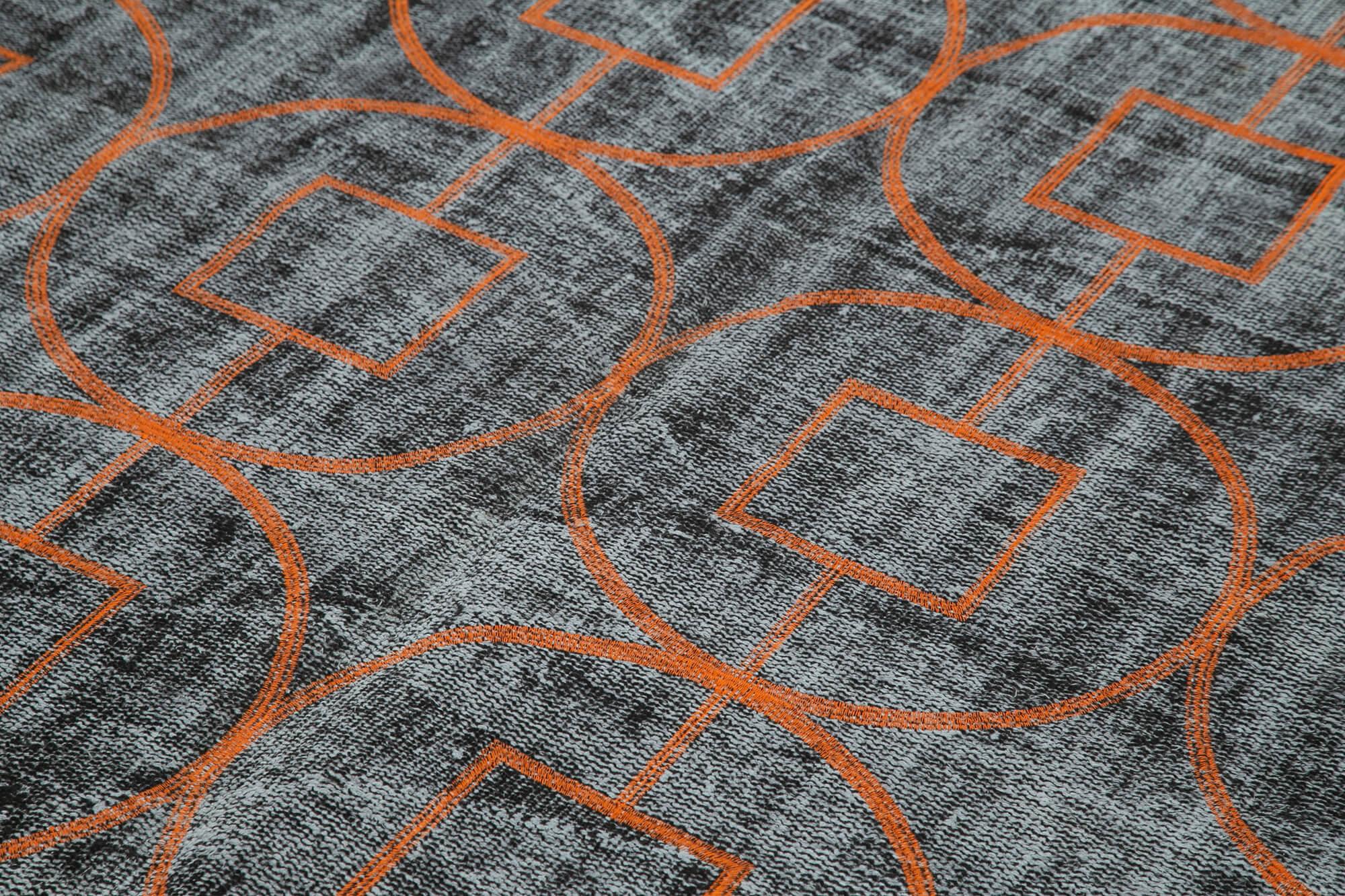 Geometric Carpet Siyah Geometrik Pamuk Yün El Dokuma Halısı 177x270 Agacan