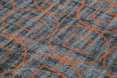 Geometric Carpet Siyah Geometrik Pamuk Yün El Dokuma Halısı 177x270 Agacan