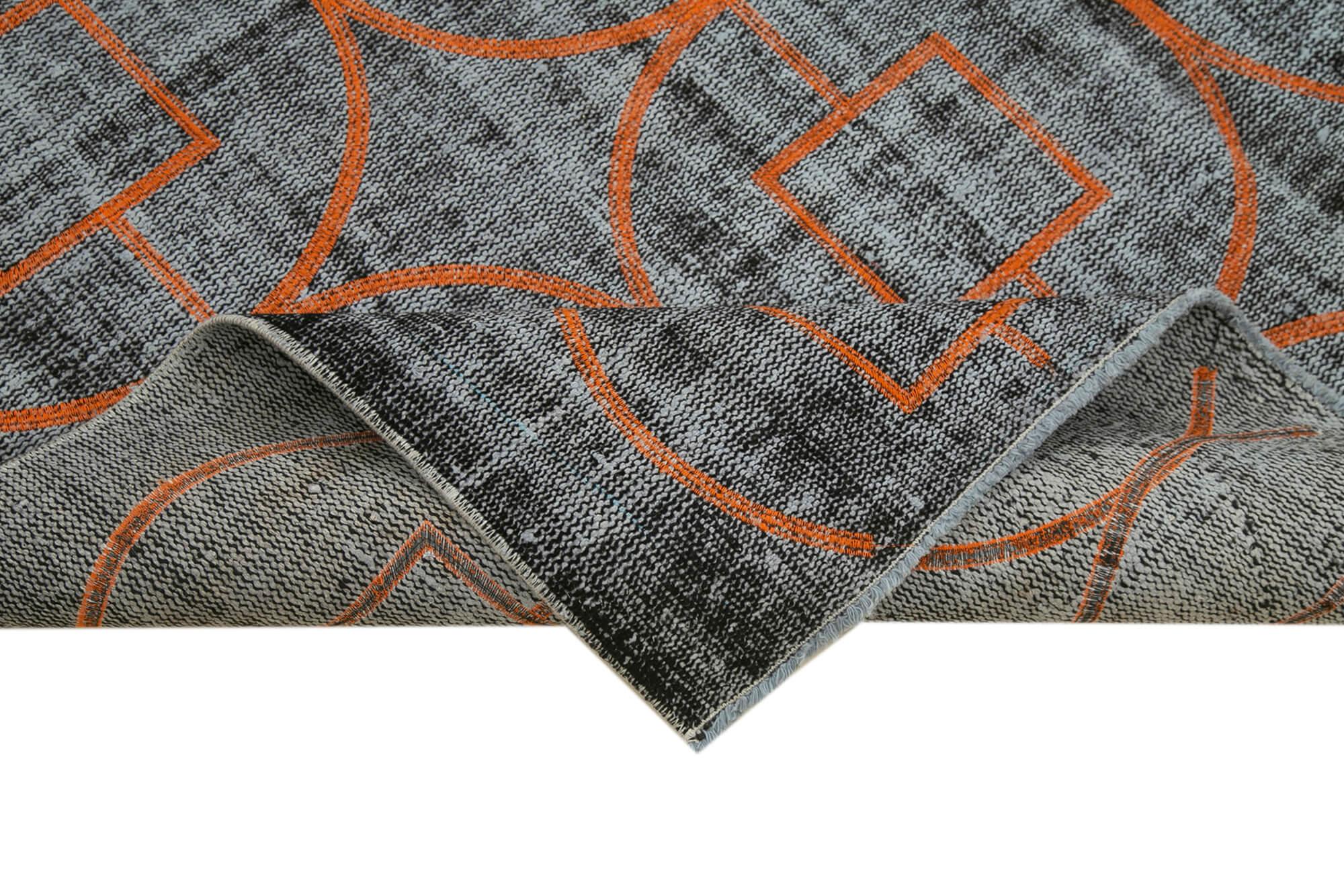 Geometric Carpet Siyah Geometrik Pamuk Yün El Dokuma Halısı 177x270 Agacan
