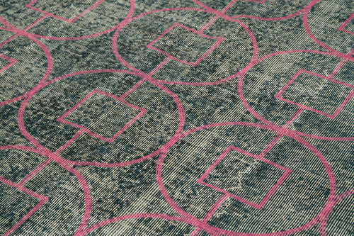 Geometric Carpet Gri Geometrik Pamuk Yün El Dokuma Halısı 220x320 Agacan