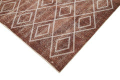 Geometric Carpet Kahverengi Geometrik Pamuk Yün El Dokuma Halısı 208x308 Agacan