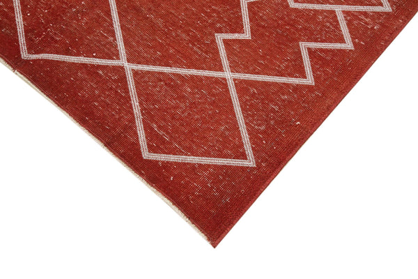 Geometric Carpet Kırmızı Geometrik Pamuk Yün El Dokuma Halısı 135x238 Agacan