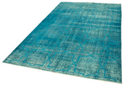 Geometric Carpet Turkuaz Geometrik Pamuk Yün El Dokuma Halısı 173x265 Agacan