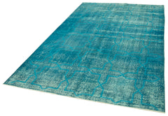 Geometric Carpet Turkuaz Geometrik Pamuk Yün El Dokuma Halısı 173x265 Agacan