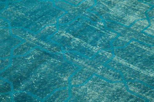 Geometric Carpet Turkuaz Geometrik Pamuk Yün El Dokuma Halısı 173x265 Agacan