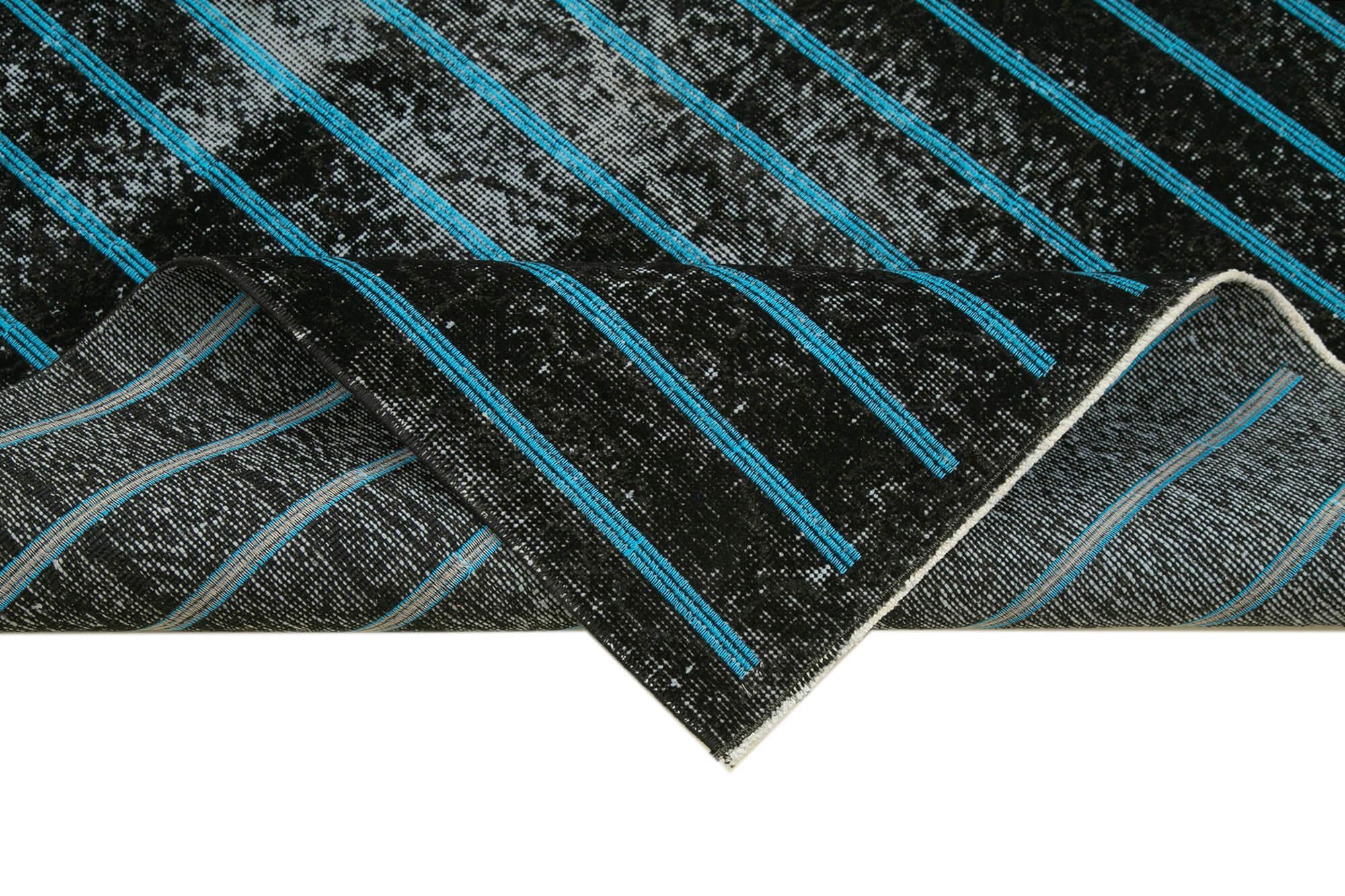 Geometric Carpet Siyah Geometrik Pamuk Yün El Dokuma Halısı 140x260 Agacan