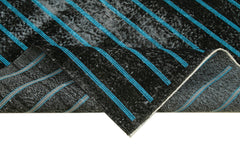 Geometric Carpet Siyah Geometrik Pamuk Yün El Dokuma Halısı 140x260 Agacan