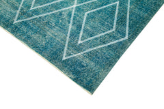 Geometric Carpet Turkuaz Geometrik Pamuk Yün El Dokuma Halısı 149x260 Agacan