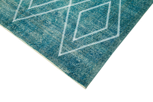Geometric Carpet Turkuaz Geometrik Pamuk Yün El Dokuma Halısı 149x260 Agacan