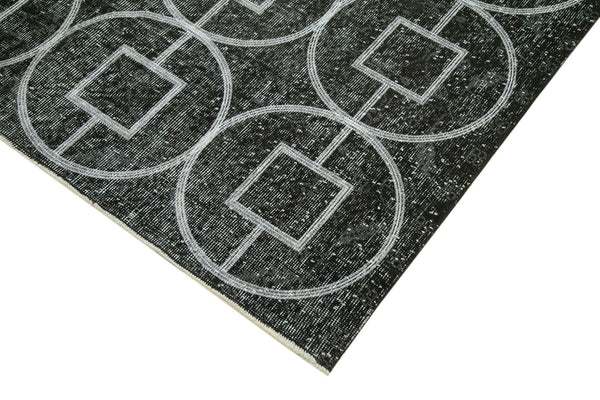 Geometric Carpet Siyah Geometrik Pamuk Yün El Dokuma Halısı 172x287 Agacan