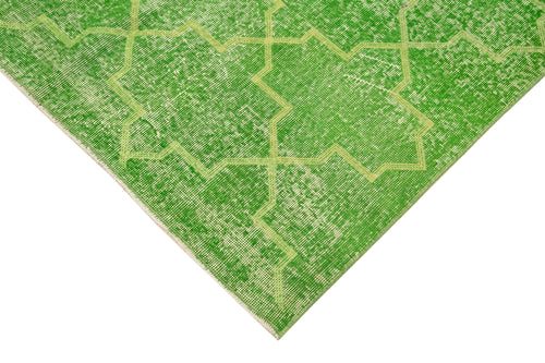 Geometric Carpet Yeşil Geometrik Pamuk Yün El Dokuma Halısı 144x280 Agacan