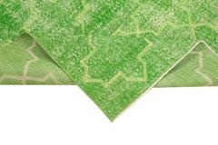 Geometric Carpet Yeşil Geometrik Pamuk Yün El Dokuma Halısı 144x280 Agacan