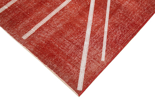 Geometric Carpet Kırmızı Geometrik Pamuk Yün El Dokuma Halısı 141x238 Agacan