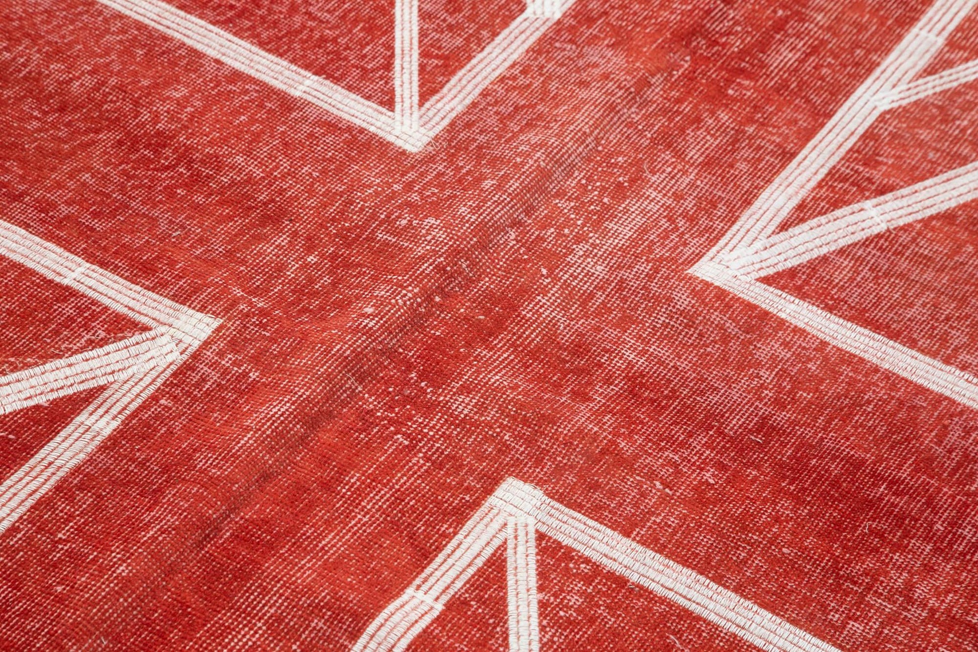 Geometric Carpet Kırmızı Geometrik Pamuk Yün El Dokuma Halısı 141x238 Agacan
