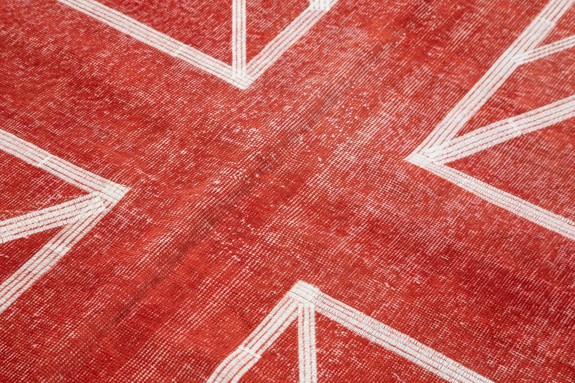 Geometric Carpet Kırmızı Geometrik Pamuk Yün El Dokuma Halısı 141x238 Agacan