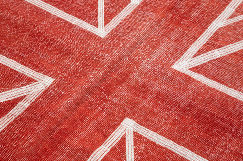 Geometric Carpet Kırmızı Geometrik Pamuk Yün El Dokuma Halısı 141x238 Agacan