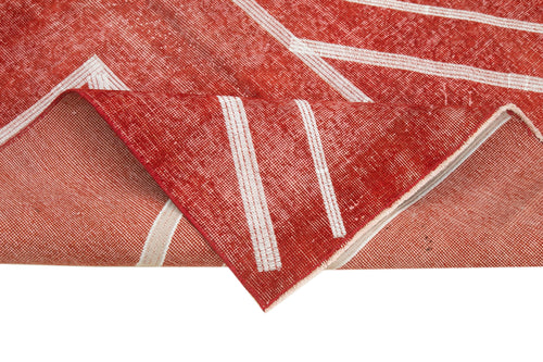 Geometric Carpet Kırmızı Geometrik Pamuk Yün El Dokuma Halısı 141x238 Agacan