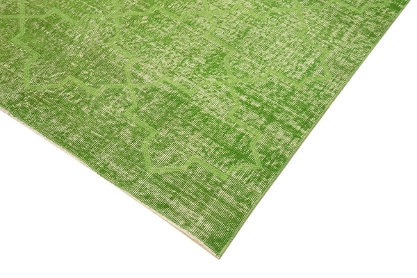 Geometric Carpet Yeşil Geometrik Pamuk Yün El Dokuma Halısı 152x260 Agacan
