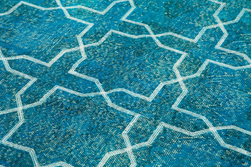 Geometric Carpet Turkuaz Geometrik Pamuk Yün El Dokuma Halısı 167x281 Agacan