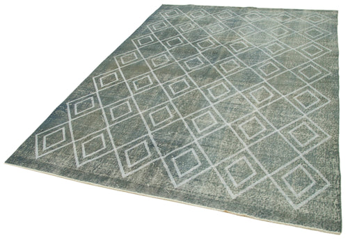 Geometric Carpet Gri Geometrik Pamuk Yün El Dokuma Halısı 195x300 Agacan