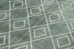 Geometric Carpet Gri Geometrik Pamuk Yün El Dokuma Halısı 195x300 Agacan