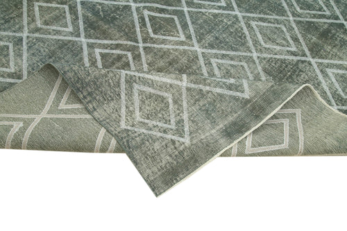 Geometric Carpet Gri Geometrik Pamuk Yün El Dokuma Halısı 195x300 Agacan