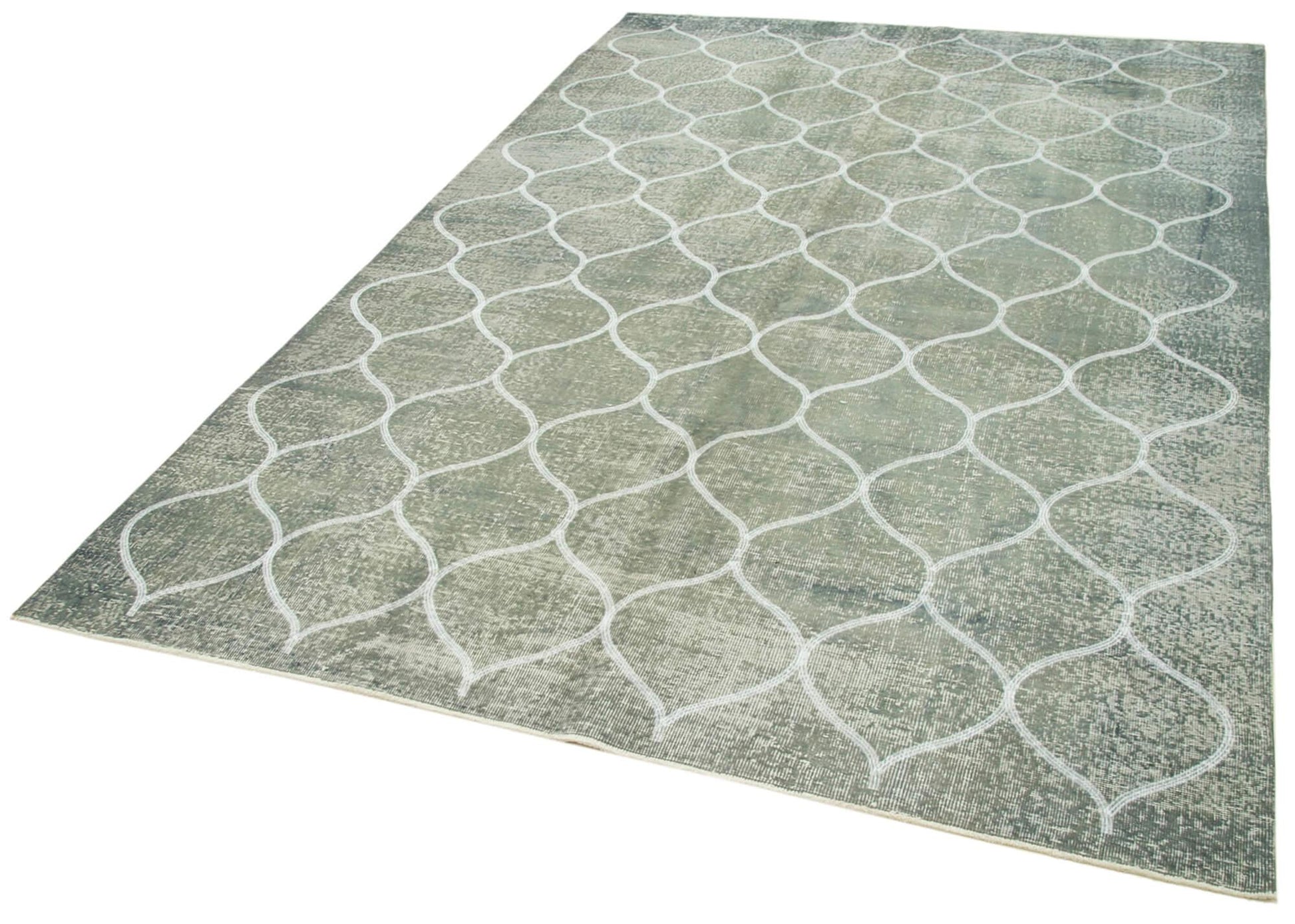 Geometric Carpet Gri Geometrik Pamuk Yün El Dokuma Halısı 192x289 Agacan