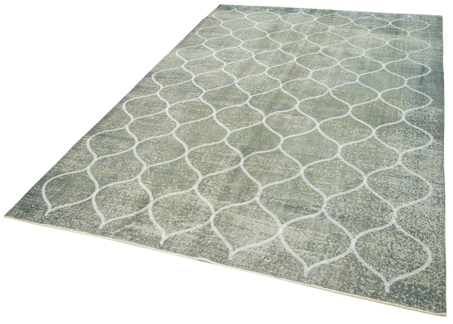 Geometric Carpet Gri Geometrik Pamuk Yün El Dokuma Halısı 192x289 Agacan