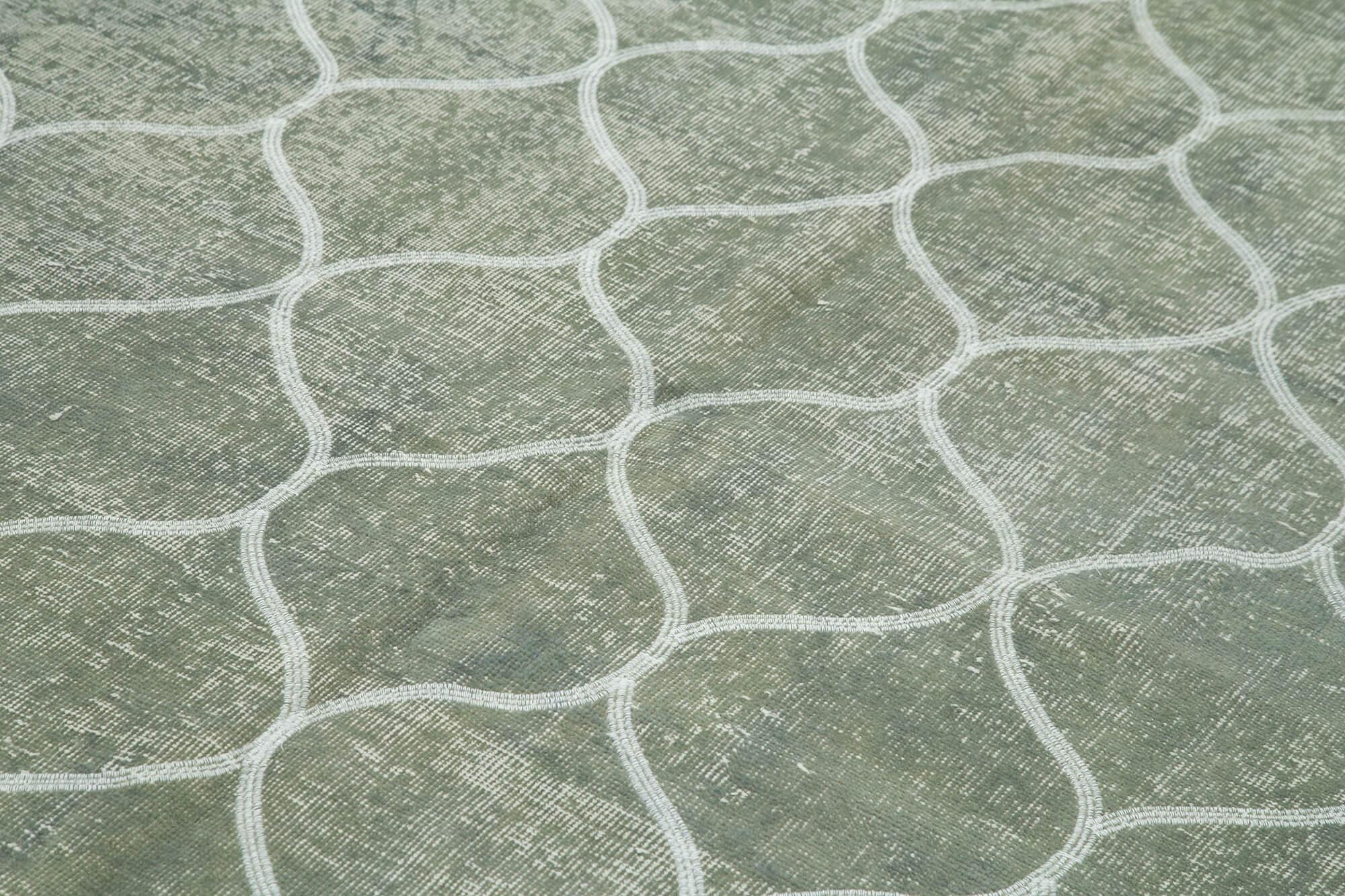 Geometric Carpet Gri Geometrik Pamuk Yün El Dokuma Halısı 192x289 Agacan