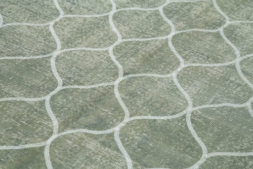 Geometric Carpet Gri Geometrik Pamuk Yün El Dokuma Halısı 192x289 Agacan