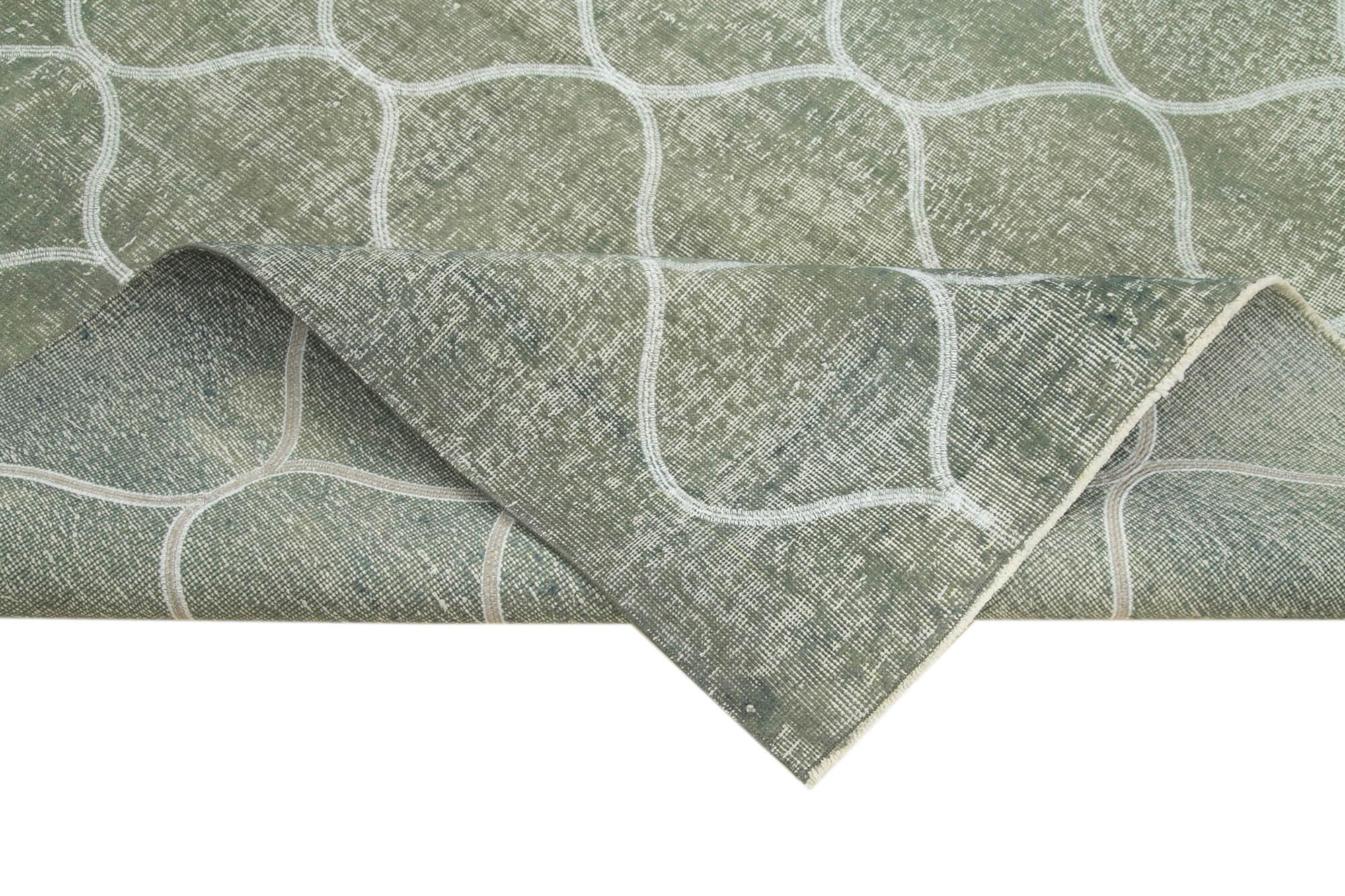 Geometric Carpet Gri Geometrik Pamuk Yün El Dokuma Halısı 192x289 Agacan