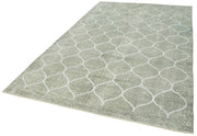 Geometric Carpet Gri Geometrik Pamuk Yün El Dokuma Halısı 189x299 Agacan