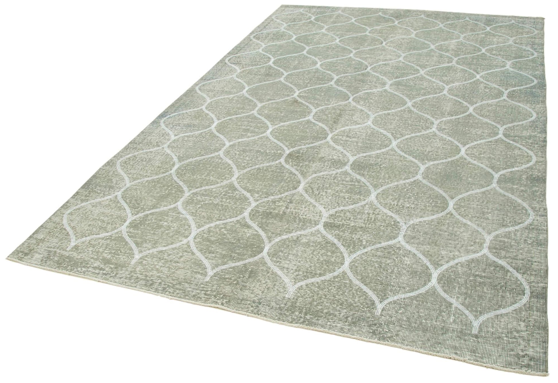 Geometric Carpet Gri Geometrik Pamuk Yün El Dokuma Halısı 189x299 Agacan
