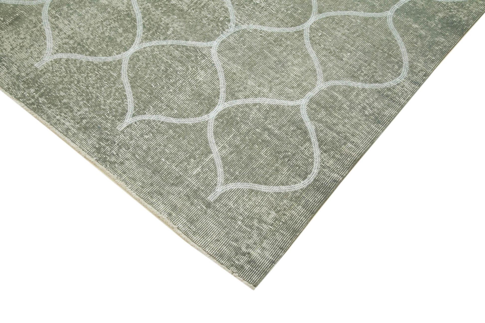 Geometric Carpet Gri Geometrik Pamuk Yün El Dokuma Halısı 189x299 Agacan