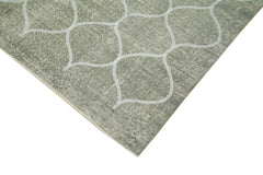 Geometric Carpet Gri Geometrik Pamuk Yün El Dokuma Halısı 189x299 Agacan