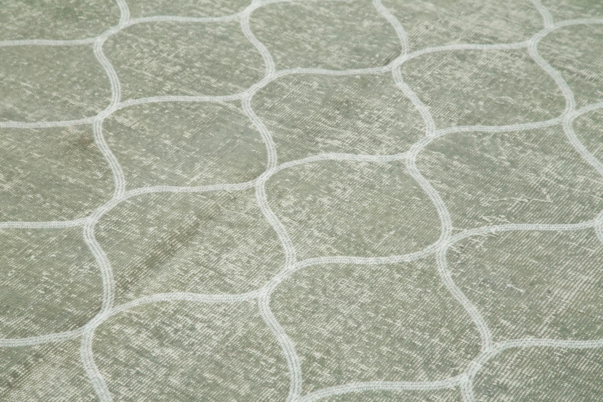 Geometric Carpet Gri Geometrik Pamuk Yün El Dokuma Halısı 189x299 Agacan