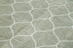 Geometric Carpet Gri Geometrik Pamuk Yün El Dokuma Halısı 189x299 Agacan
