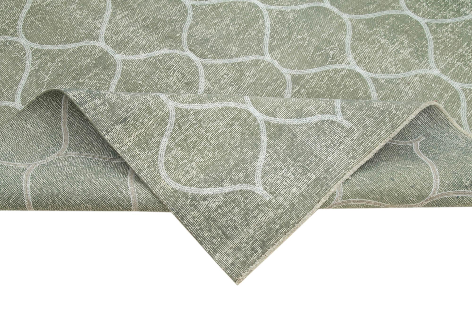 Geometric Carpet Gri Geometrik Pamuk Yün El Dokuma Halısı 189x299 Agacan