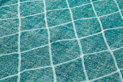 Geometric Carpet Turkuaz Geometrik Pamuk Yün El Dokuma Halısı 184x290 Agacan