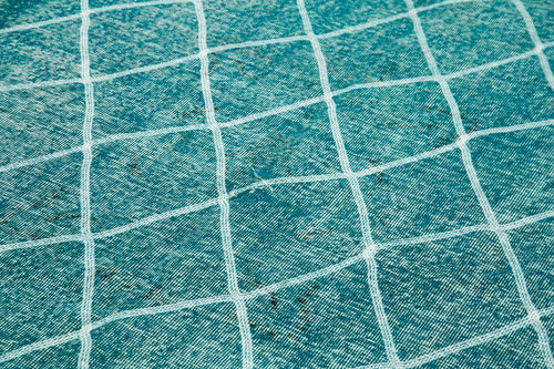 Geometric Carpet Turkuaz Geometrik Pamuk Yün El Dokuma Halısı 184x290 Agacan