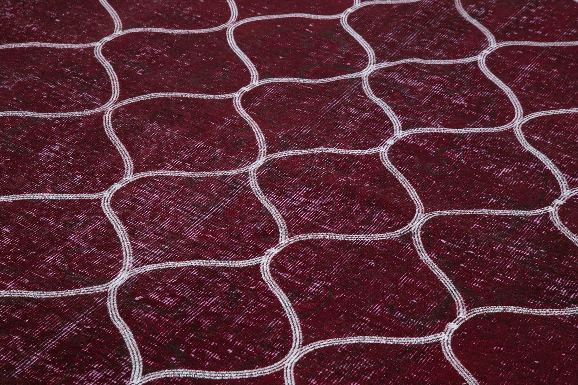 Geometric Carpet Mor Geometrik Pamuk Yün El Dokuma Halısı 208x304 Agacan