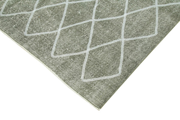 Geometric Carpet Gri Geometrik Pamuk Yün El Dokuma Halısı 166x275 Agacan